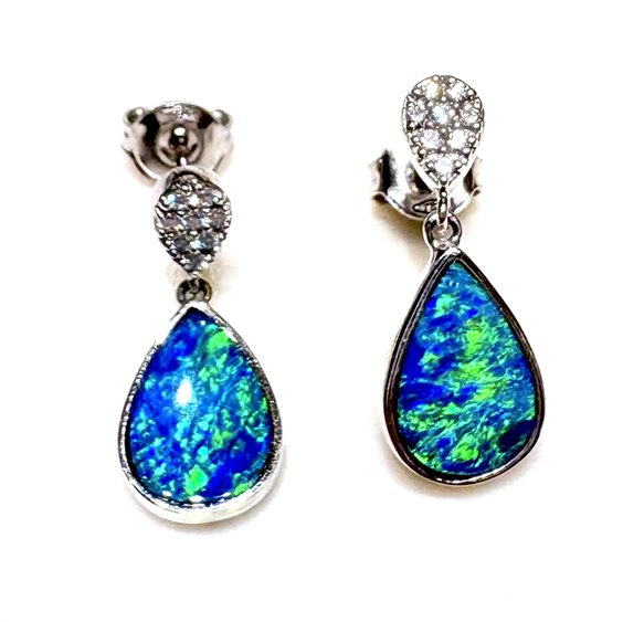 Ohrringe Sommer Dame Opali in Weißgold Opale GOCCE OPALI DIA CT 0.16 G/VS - GOCCE OPALI DIA CT 0.16 G/VS
